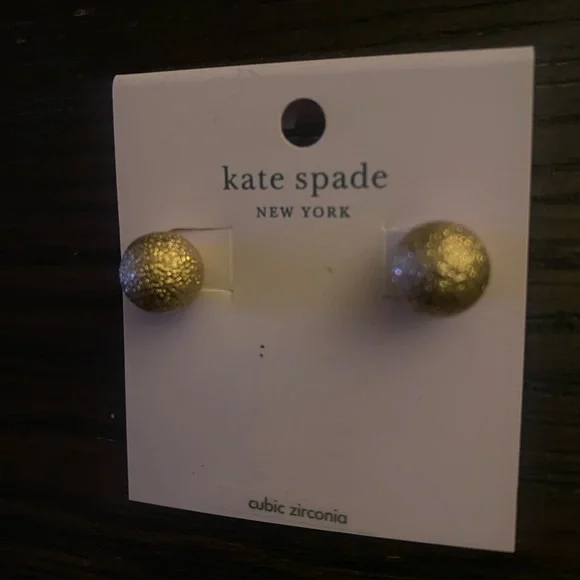 NEW Kate Spade gold stud earrings - Picture 4 of 4